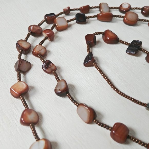 70s Vintage Gemstone Beads Long Necklace - Picture 4 of 5